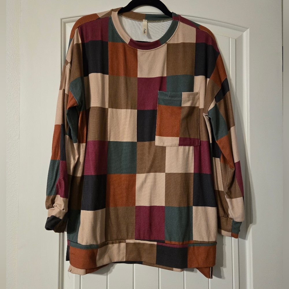 Celeste Multicolor Patchwork Top - image 1